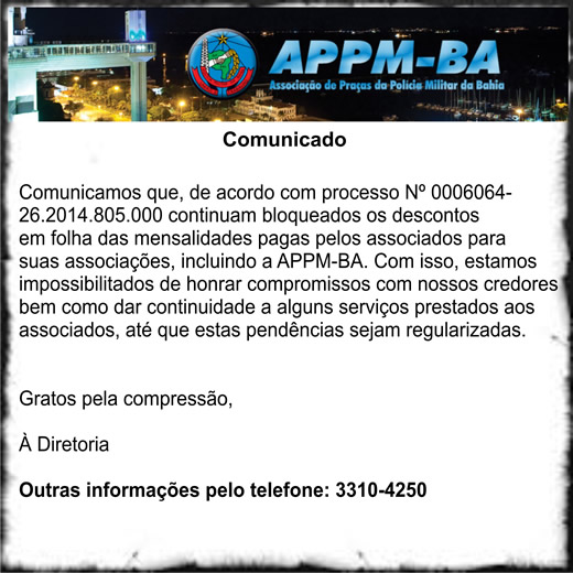 Comunicado APPM-BA