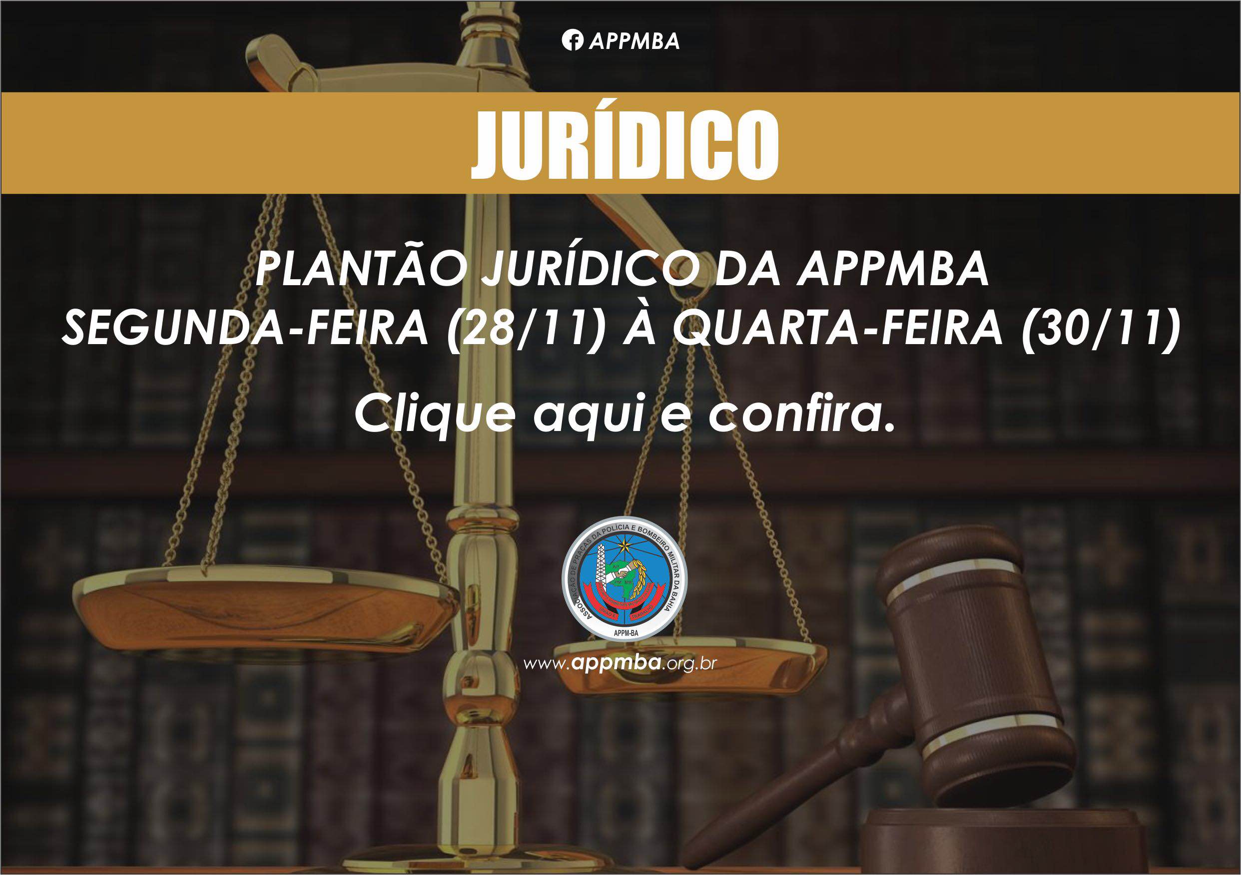 Atendimento Jurídico de 28 a 30/11