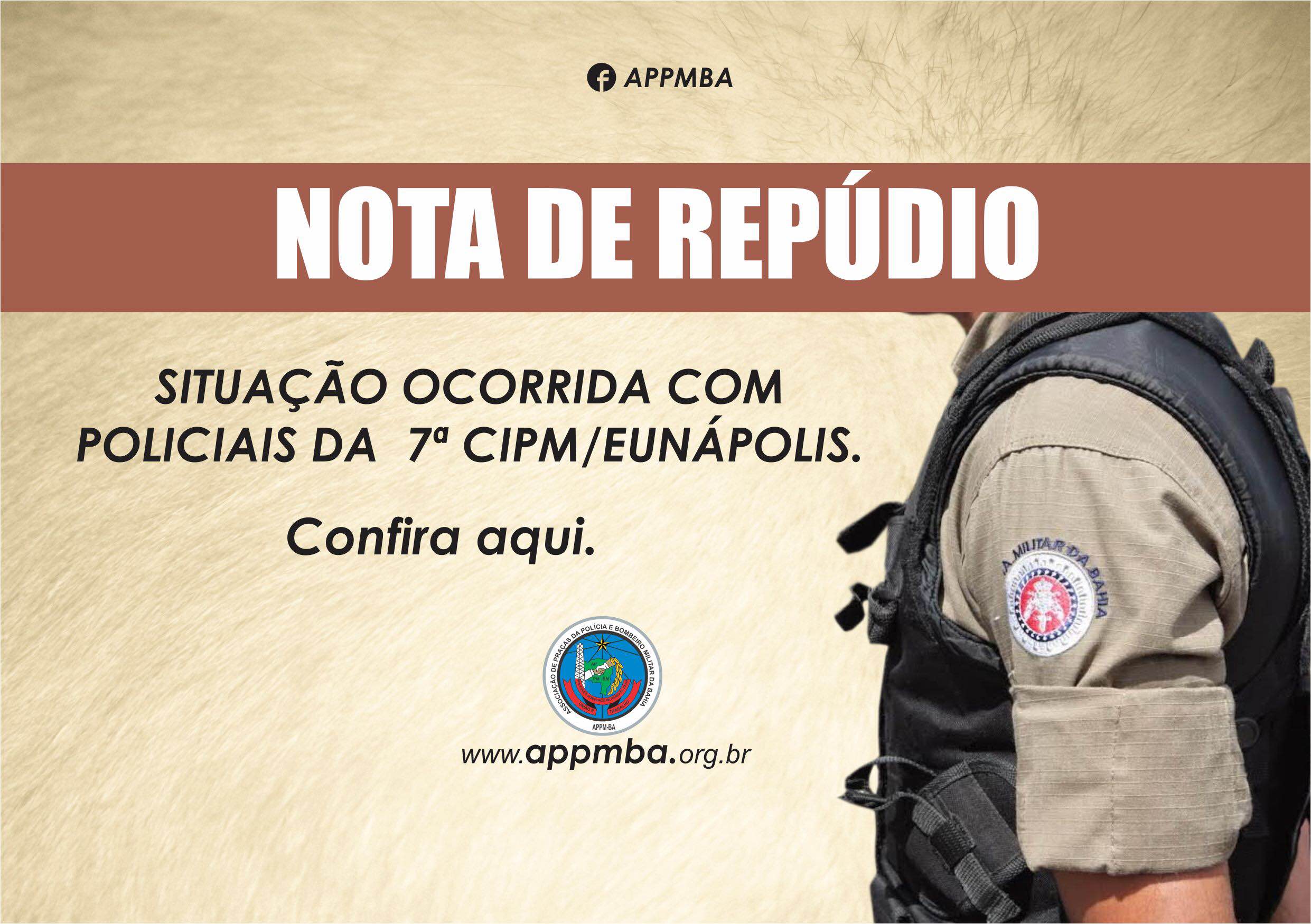 Nota de repúdio - 7ª CIPM Eunápolis