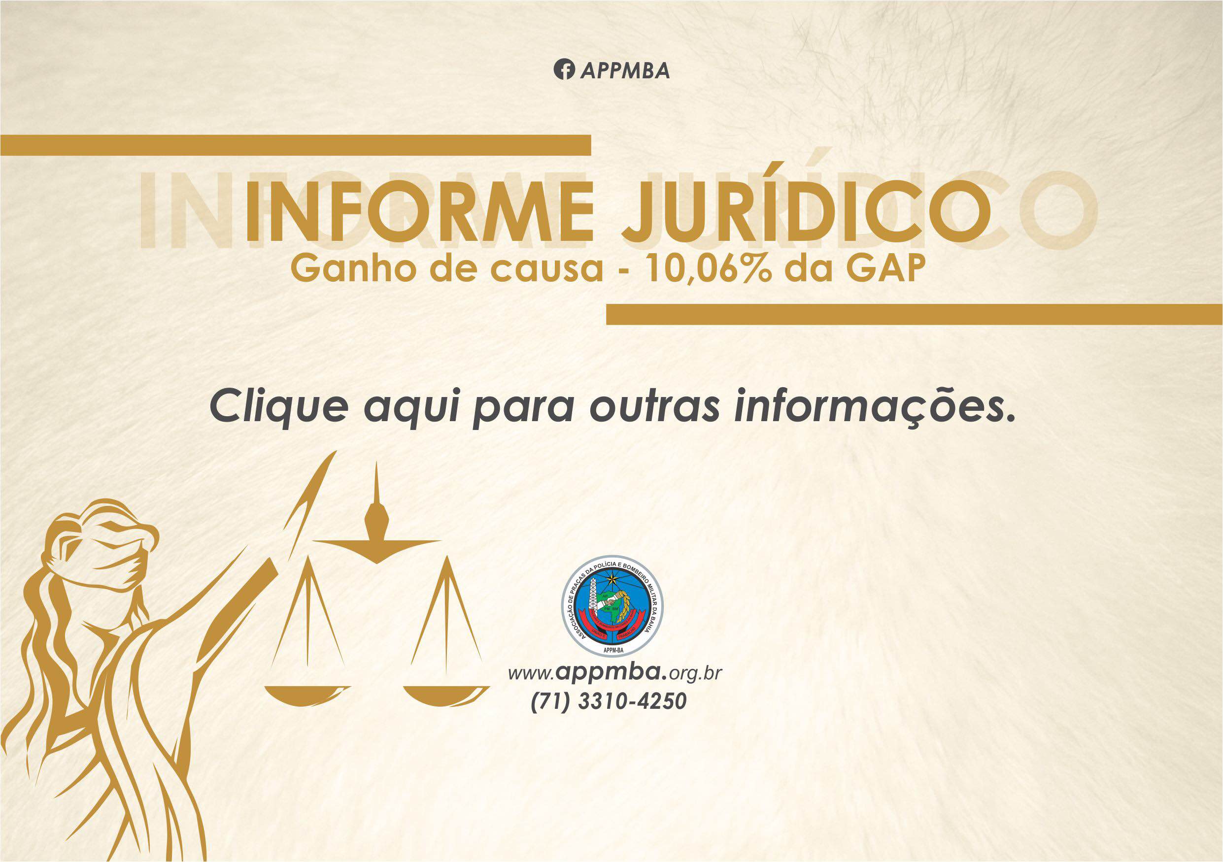 APPMBA ganha mais uma causa referente ao reajuste de 10,06% da GAP