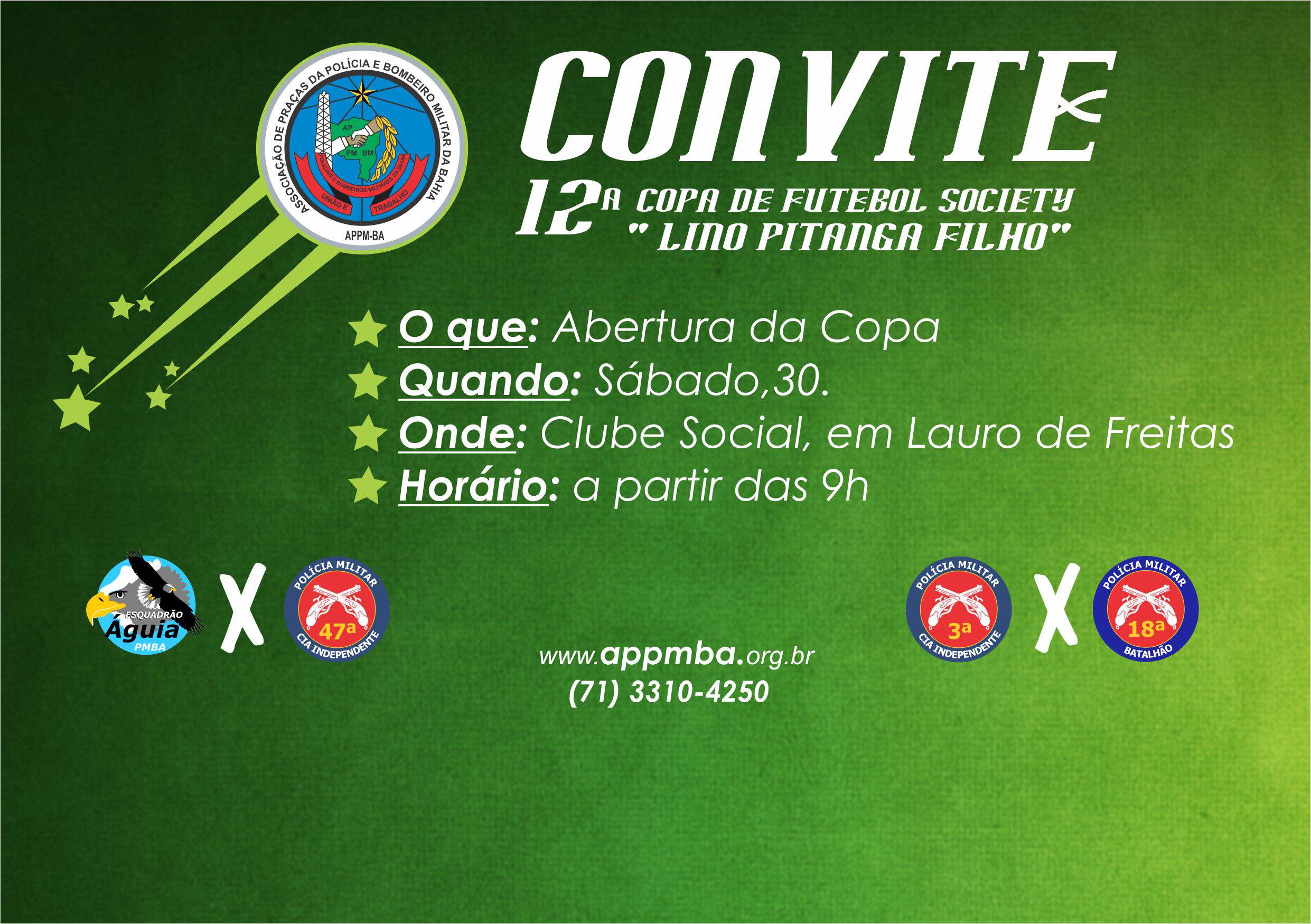 Convite - 12ª Edição da Copa de Futebol Society 