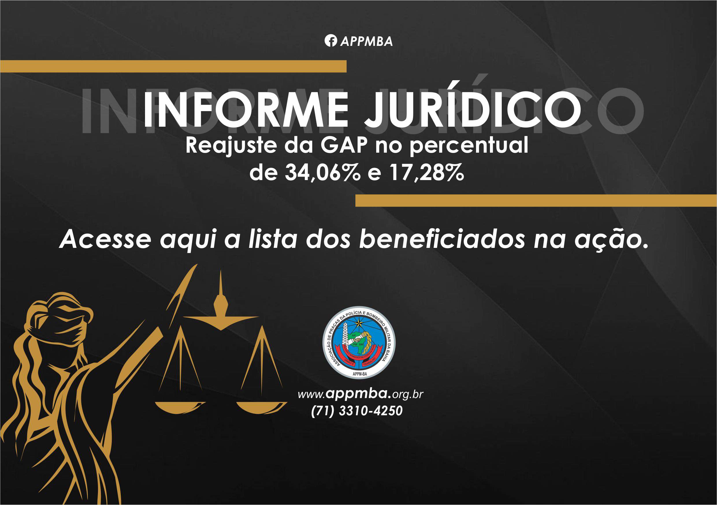 Reajuste da GAP no percentual de 34,06% e 17,28%