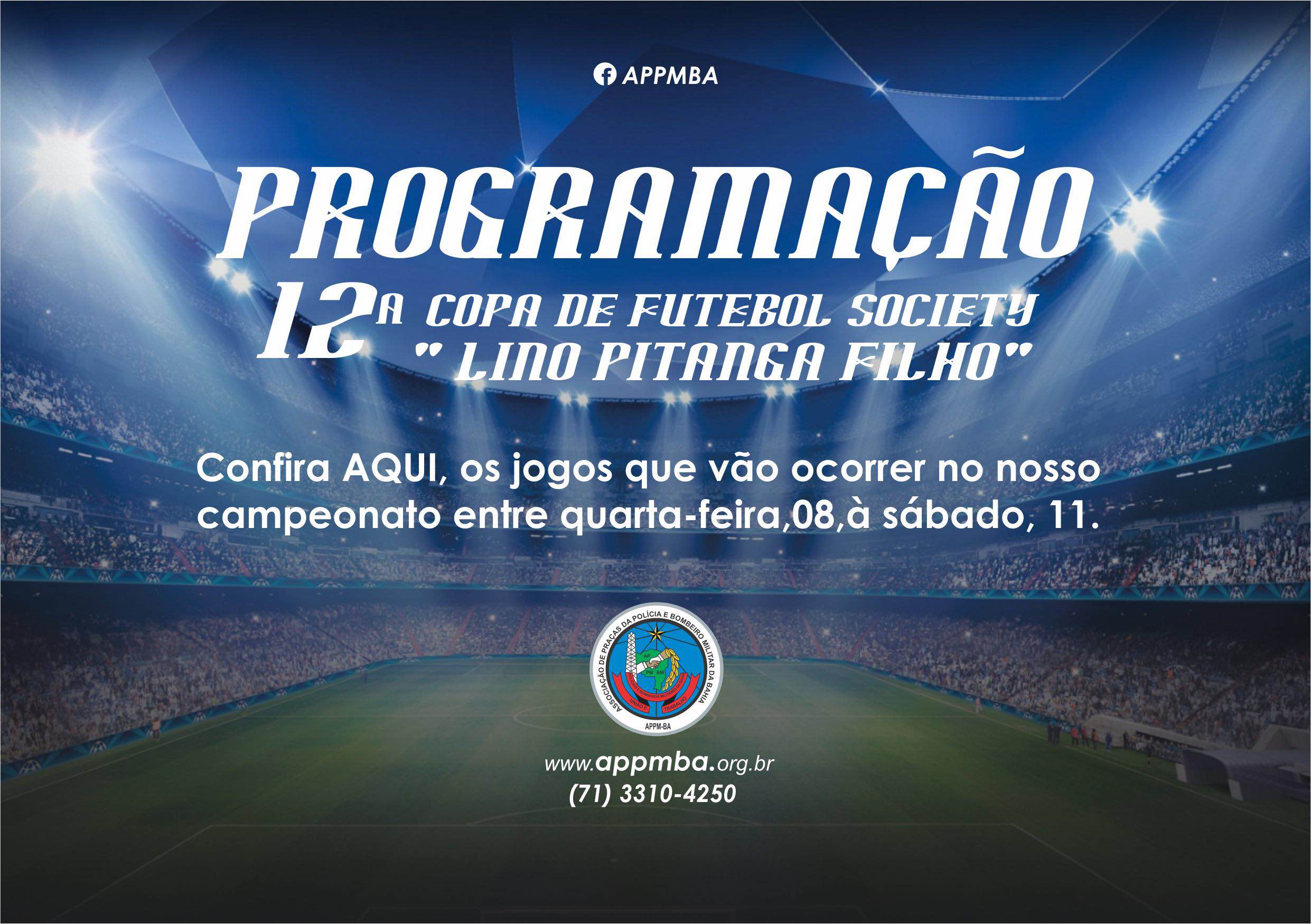Programação de Jogos Copa Lino Pitanga de 08 a 11 de novembro de 2017