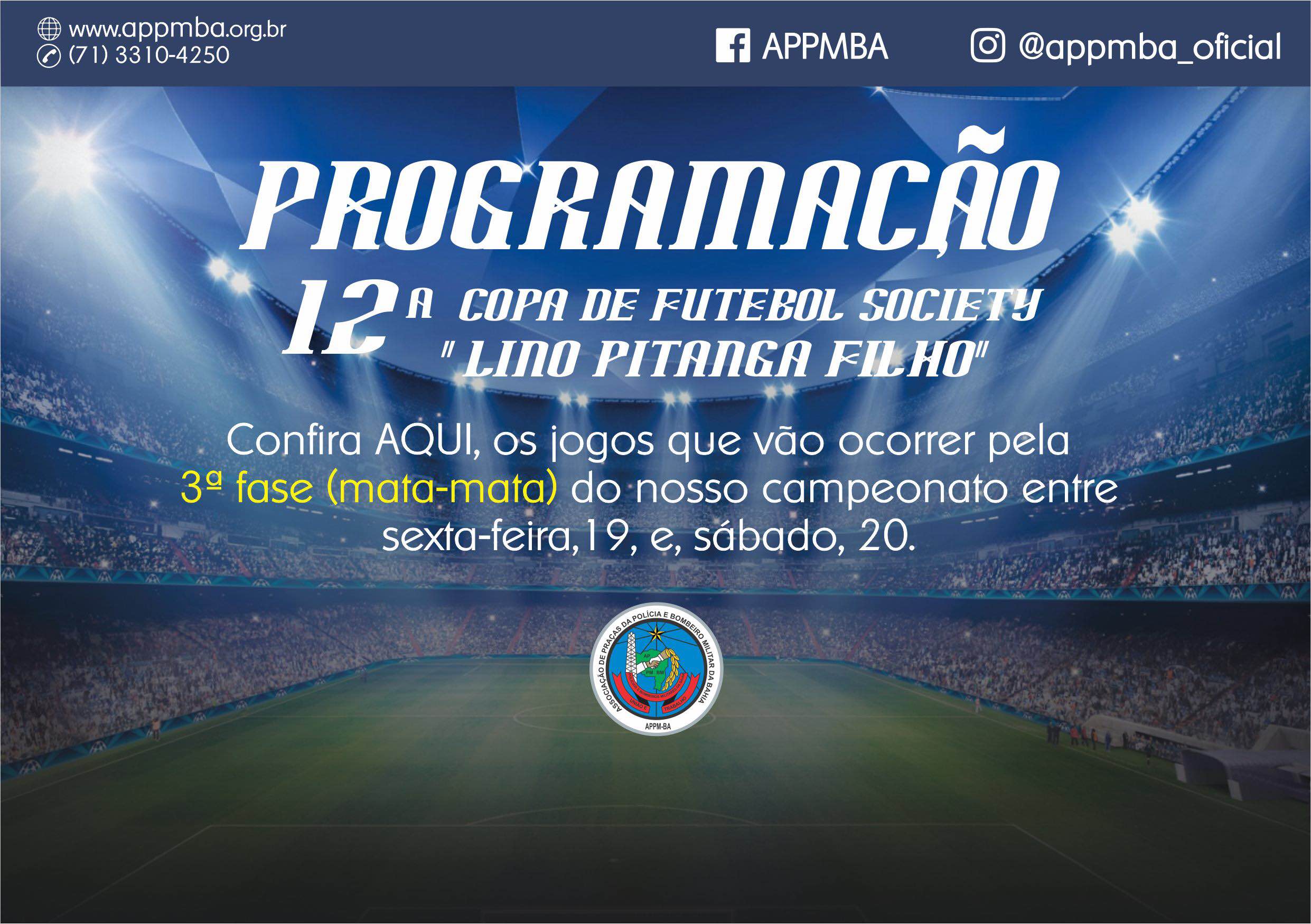 Programação de Jogos Copa Lino Pitanga de 19 e 20 de janeiro de 2018