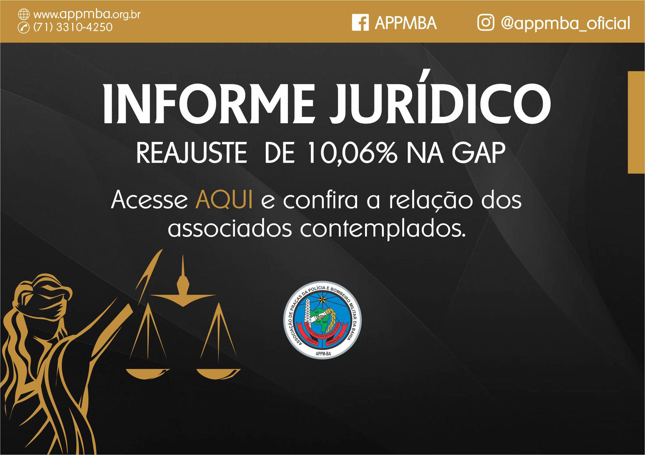 Reajuste de 10,06% na GAP é implantado para associados da APPMBA