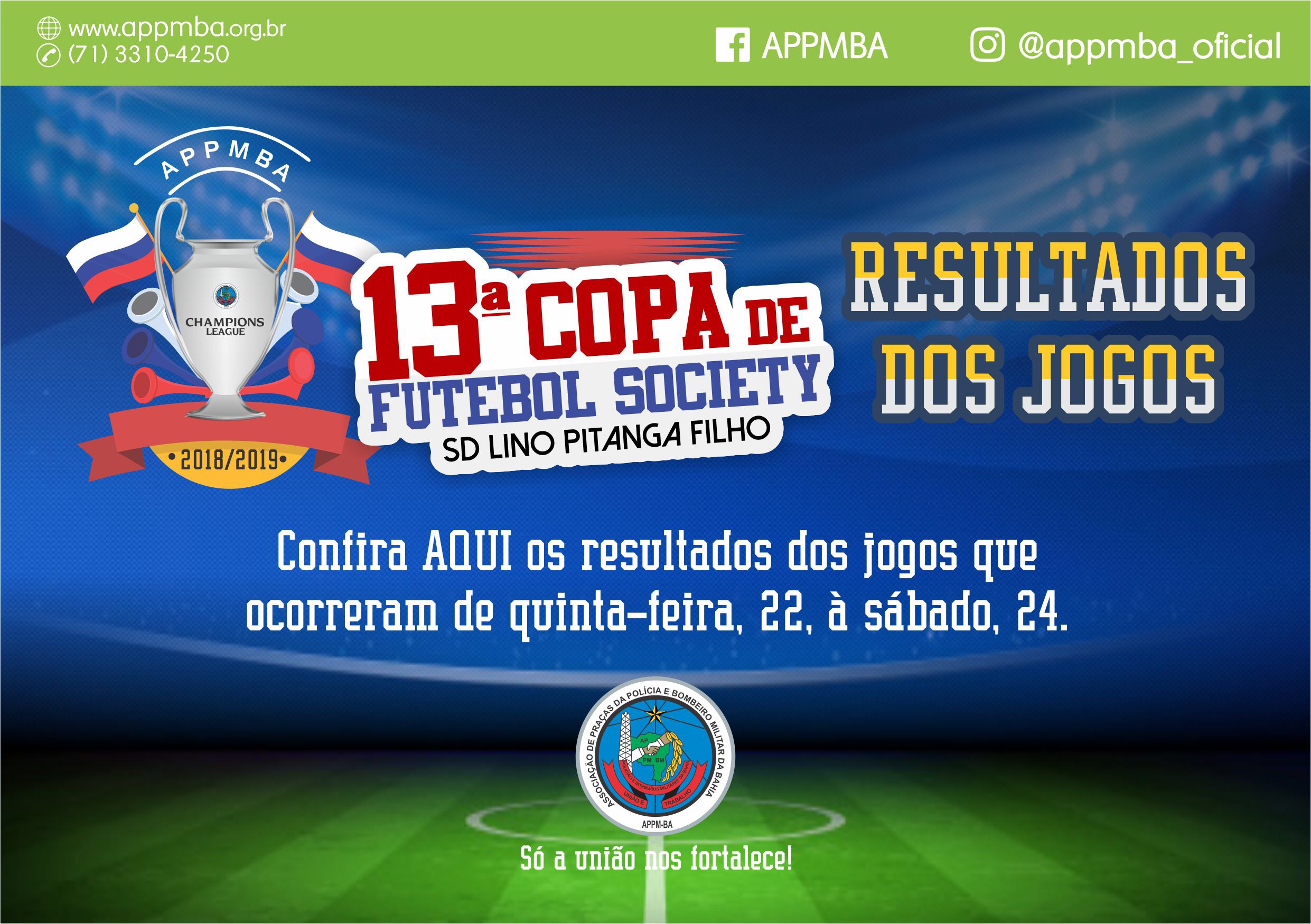 Resultados dos jogos Copa Lino Pitanga, dias 22 à 24/11