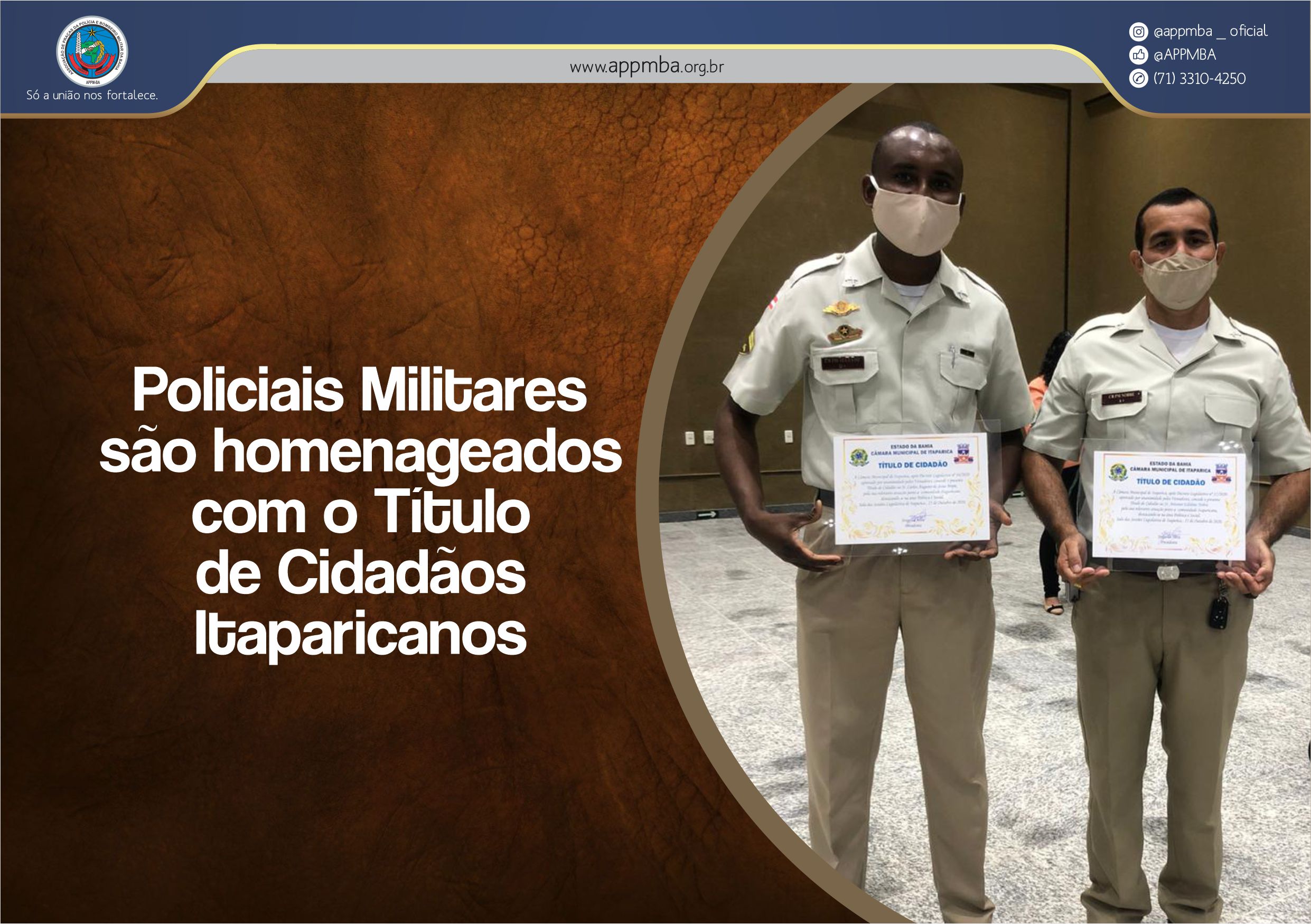 Policiais militares recebem título de Cidadãos Itaparicanos