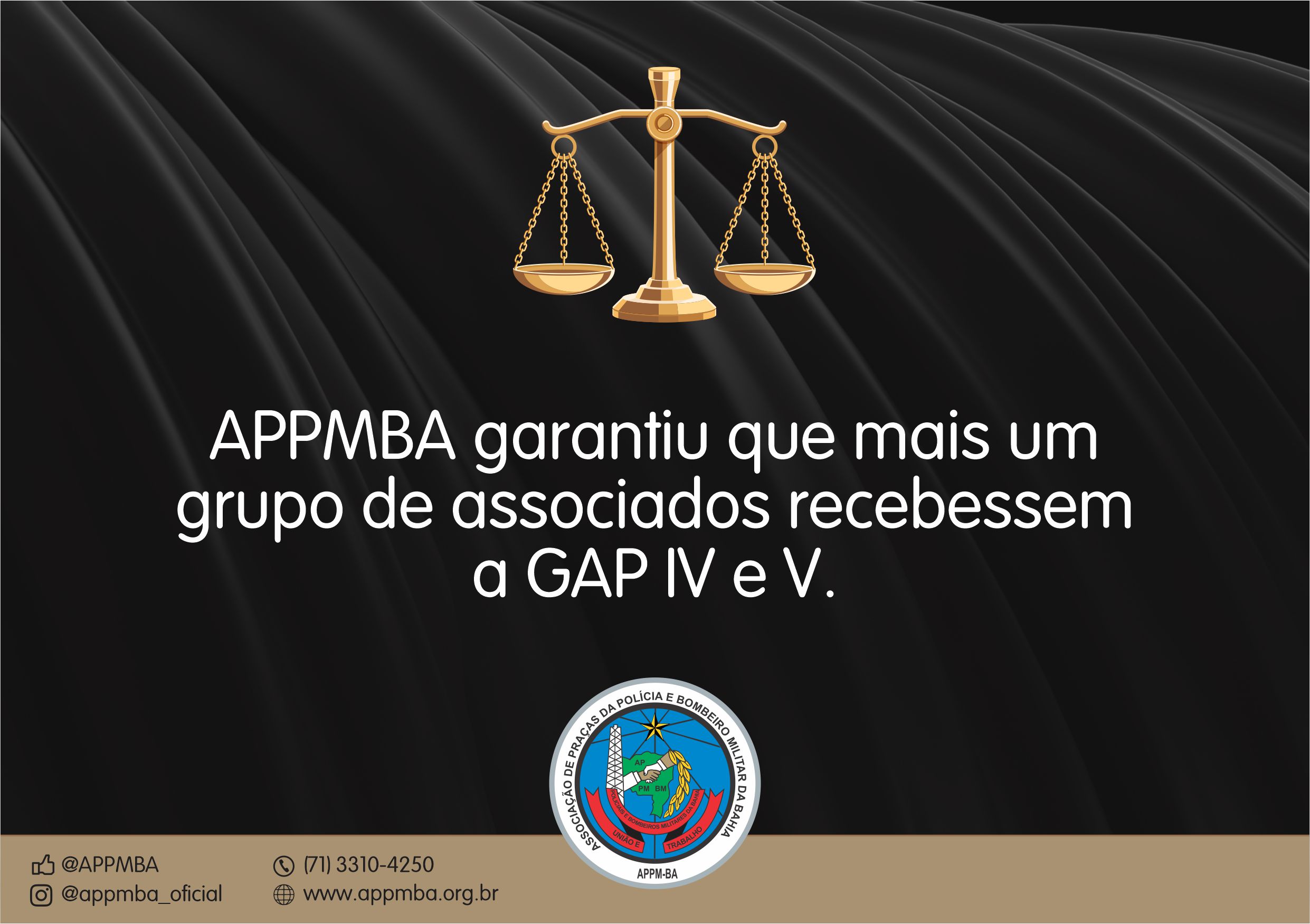 APPMBA garantiu que mais um grupo de associados recebessem a GAP IV e V