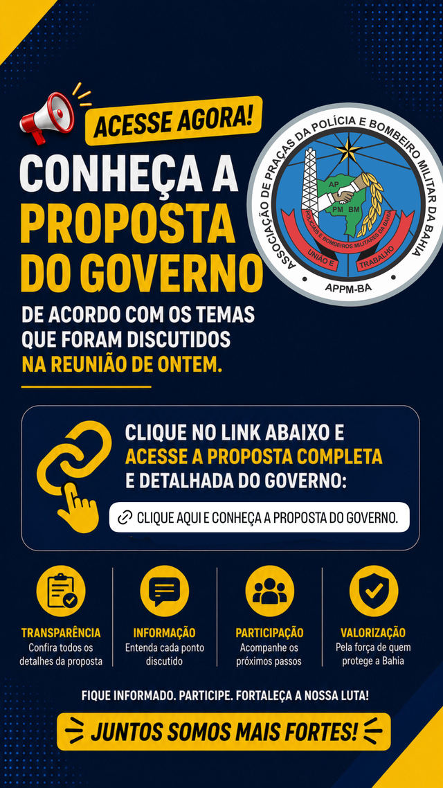 Conheça a proposta do Governo e acesse agora os detalhes discutidos na reunião